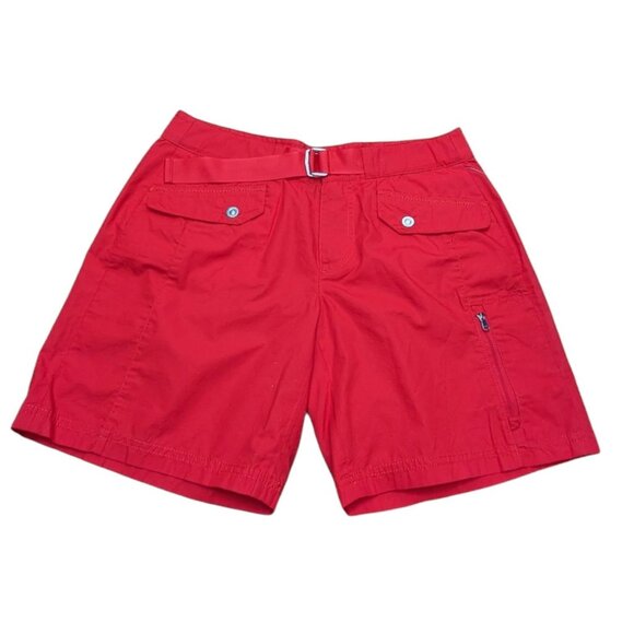 LRL Ralph Lauren Active Red Straight Leg Relaxed Fit Ripstop Utility Shorts Sz 2 - Picture 1 of 6